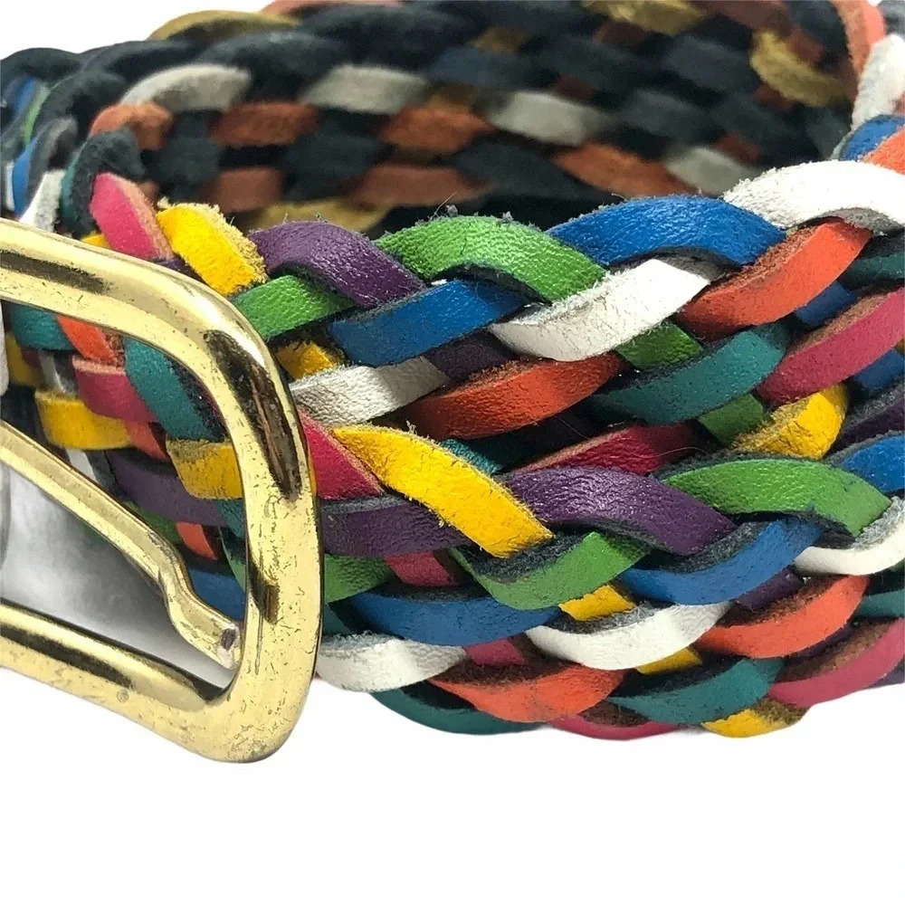 VINTAGE Genuine Leather Braided Argentinian Belt